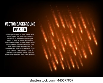 Meteor Shower Background. Massive Bombardment. Vector, Eps 10.