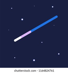 Meteor shower. Falling comet. Space minimal. Flat vector illustration.