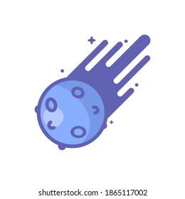 meteor shower . Flat style .Space science astronomy icon symbol. Vector Illustration.