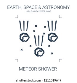 meteor shower icon. high quality line meteor shower icon on white background. from earth space astronomy collection flat trendy vector meteor shower symbol. use for web and mobile