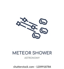 Meteor shower icon. Meteor shower linear symbol design from Astronomy collection.