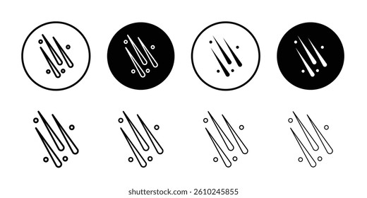 Meteor shower icon Logo symbol sign set