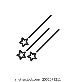 Meteor shower icon Simple thin line flat symbol