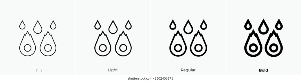 meteor shower icon. Thin, Light Regular And Bold style design isolated on white background