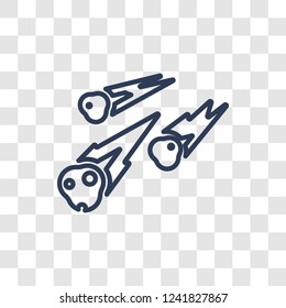 Meteor shower icon. Trendy linear Meteor shower logo concept on transparent background from ASTRONOMY collection