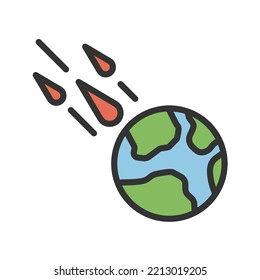 Meteor Shower icon vector image. Can also be used for Space. Suitable for mobile apps, web apps and print media.