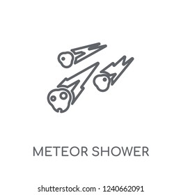 Meteor shower linear icon. Modern outline Meteor shower logo concept on white background from ASTRONOMY collection. Suitable for use on web apps, mobile apps and print media.