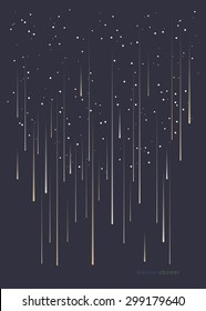 Meteor shower minimal design background in portrait format.