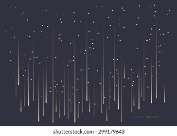 Meteor shower minimal design background in landscape format. 