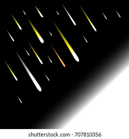 Meteor shower in the night sky