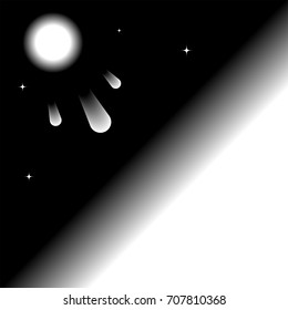 Meteor shower in the night sky