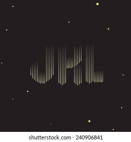 Meteor Shower at the Night Sky Typography design