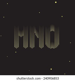 Meteor Shower at the Night Sky Typography design