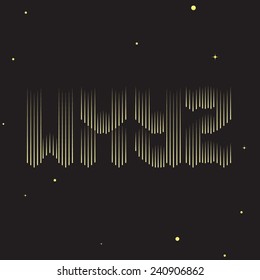 Meteor Shower at the Night Sky Typography design
