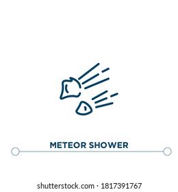 meteor shower outline vector icon. simple element illustration. meteor shower outline icon from editable astronomy concept. can be used for web and mobile
