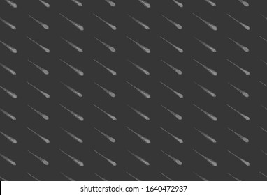 Meteor shower seamless background, hand drawn cosmic rain pattern in modern dotwork style. Black and white monochrome texture. Vector pattern swatch included in the Swatches panel