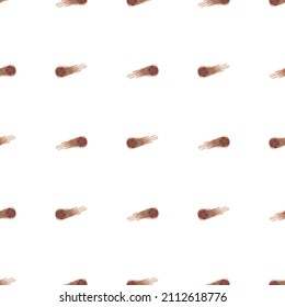 Meteor shower seamless pattern. Hand drawn comets fly background. Repeated texture in doodle style for fabric, wrapping paper, wallpaper, tissue. Vector illustration.