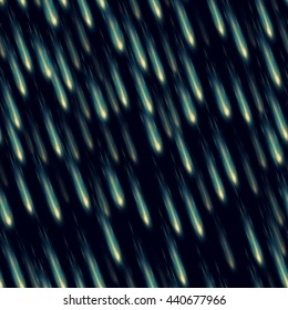 Meteor Shower Seamless Pattern. Vector, Eps 10.