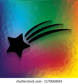 Meteor shower sign. Vector. Flat style black icon on white.