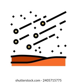 vector de color de exploración del espacio de la ducha meteorológica. signo de exploración del espacio de la ducha de meteoros. ilustración de símbolo aislado