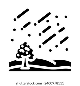 meteor shower space exploration glyph icon vector. meteor shower space exploration sign. isolated symbol illustration