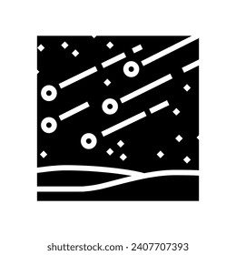 meteor shower space exploration glyph icon vector. meteor shower space exploration sign. isolated symbol illustration