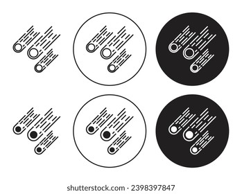 Meteor shower vector illustration set. Meteor shower meteorite shooting comet suitable for apps and websites UI designs.