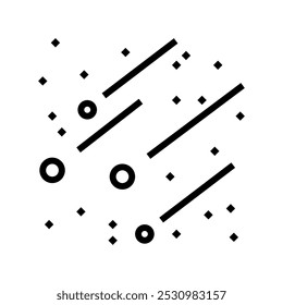 chuva de meteoros tempo fenômenos naturais linha ícone vetor. chuva de meteoros tempo fenômenos naturais sinal.