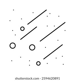 meteor shower weather natural phenomena line icon vector. meteor shower weather natural phenomena sign. isolated contour symbol black illustration