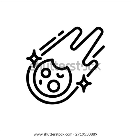 meteor simple black filled outline illustration