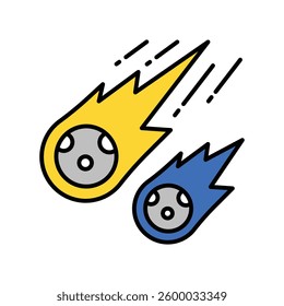 Meteor vector filled outline icon. EPS 10 file