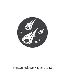 meteor vector icon illustration design template