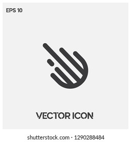 Meteor vector icon illustration.Flat asteroid logo.