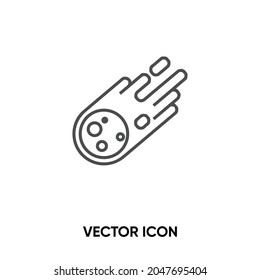Meteor vector icon. Modern, simple flat vector illustration for website or mobile app.Comet or asteroid symbol, logo illustration. Pixel perfect vector graphics