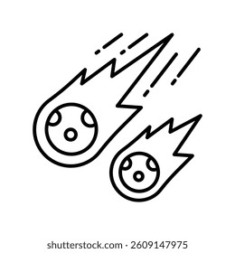 Meteor vector outline icon. EPS 10 file