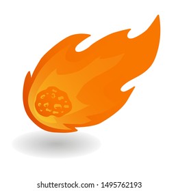Meteorit Fire Flame Red. Hot Small Flames Icon. Illustration Face Vector Design Art.