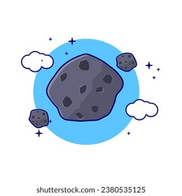 Meteorit illustration, Vector, Icon Isolated