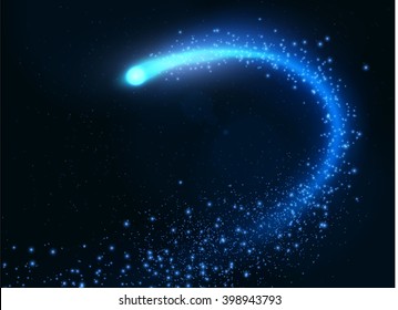 Meteorite Background.with Particle Dust Trail. Vector Eps10.