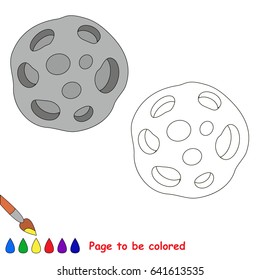 Meteorite to be colored, the coloring book for preschool kids with easy educational gaming level.