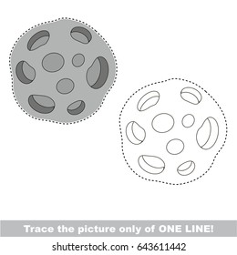 Meteorite to be traced only of one line, the tracing educational game to preschool kids with easy game level, the colorful and colorless version.
