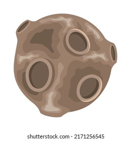 meteorite brown space isolated icon