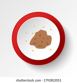 Meteorite colored button icon. Element of space illustration. Signs and symbols icon can be used for web, logo, mobile app, UI, UX