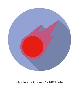meteoritfarbenes langes Schattensymbol. Einfache Vektorillustration von Raumsymbolen für i und ux, Website oder mobile Anwendungen