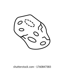meteorite concept line icon. Simple element illustration. meteorite concept outline symbol design from space set. Can be used for web and mobile