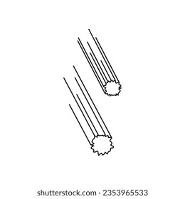 Meteorite concept line icon. Vector illustration. EPS 10.