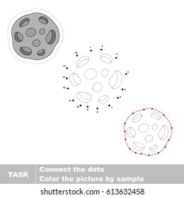Meteorite. Dot to dot educational game for kids.