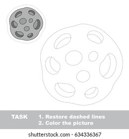 Meteorite. Dot to dot educational game for kids.