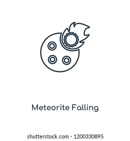 Meteorite Falling concept line icon. Linear Meteorite Falling concept outline symbol design. This simple element illustration can be used for web and mobile UI/UX.