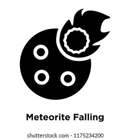 Meteorite Falling icon vector isolated on white background, logo concept of Meteorite Falling sign on transparent background, filled black symbol