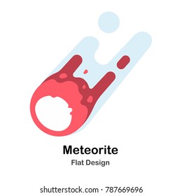 Meteorite Flat Illustration